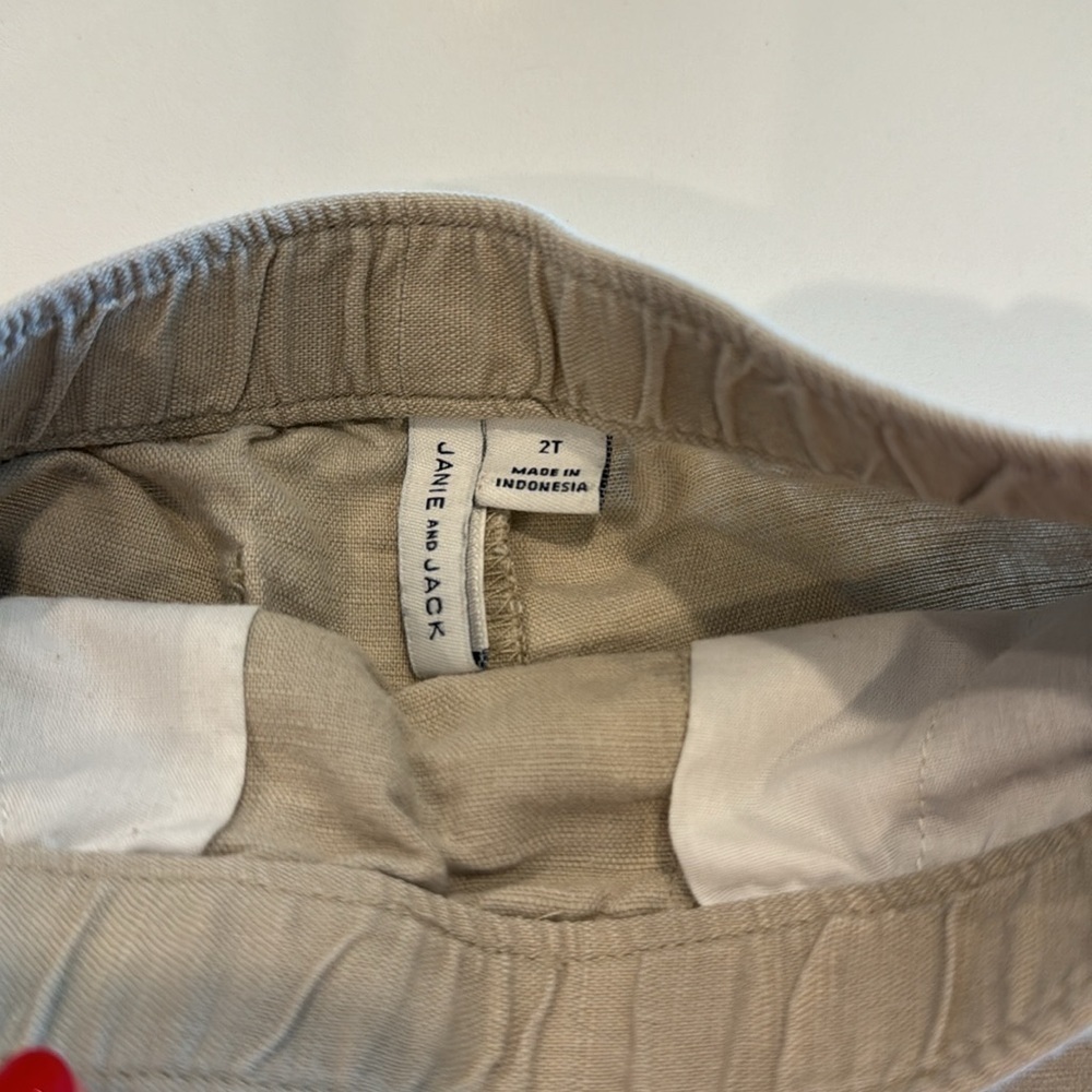 Janie and Jack Tan Shorts Elastic Waist Size 2T - Picture 2 of 3